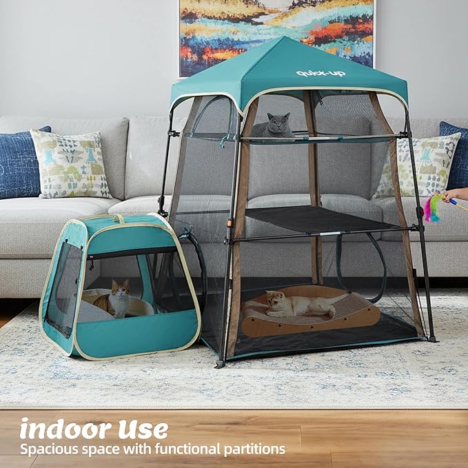 Extra Large catio Outdoor cat Enclosure, 3-in-1 Cat Tower Tent - Image 2