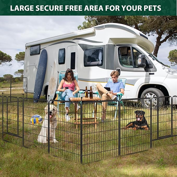 Dog Playpen Outdoor, 16 Panels 40" High Metal Dog Fence - Image 3