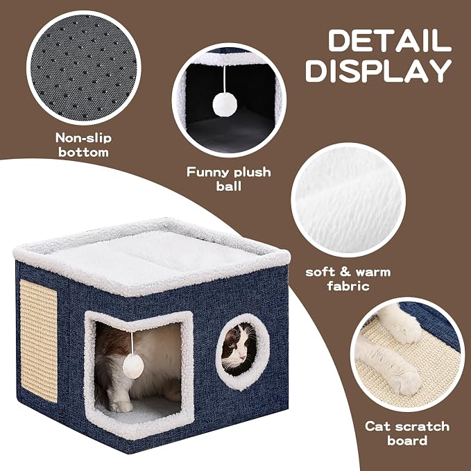 Cat Beds for Indoor Cats, Large Cat Cave - Image 6