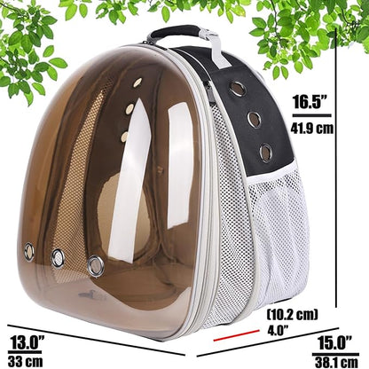 Front Expandable Cat Backpack Carrier, Fit up to 20 lbs, Polarized Tinted Brown - Image 2