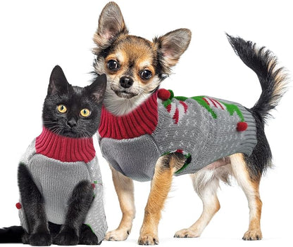 Dog Cat Ugly Christmas Sweater Boy Girl Xmas Pet Clothes Holiday Puppy Costume - Image 2