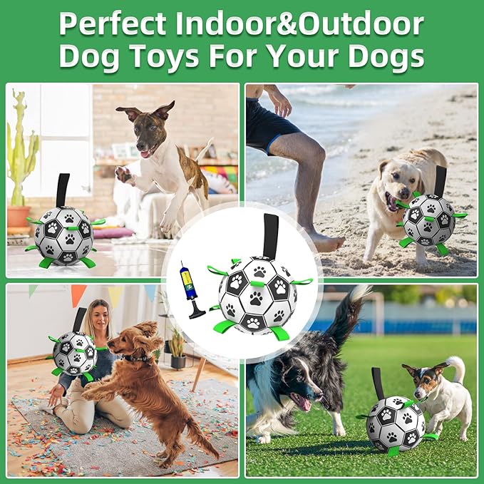 QDAN Dog Soccer Balls Toy with Bell Inside, Outdoor Interactive Toys - Image 7