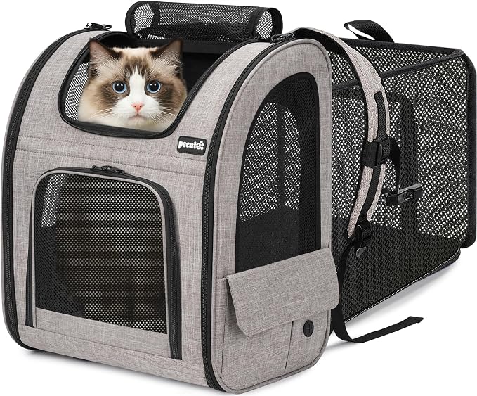 Pecute Cat Backpack Carrier XL, ExpandablePet Backpack by pecute