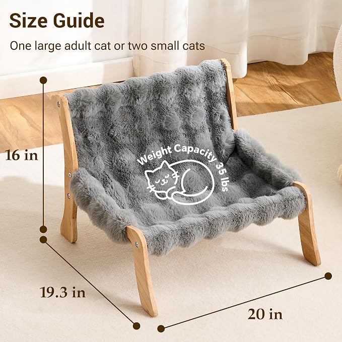 Solid Wood Cat Couch Bed for Indoor Cats, Modern Cat Sofa - Image 6