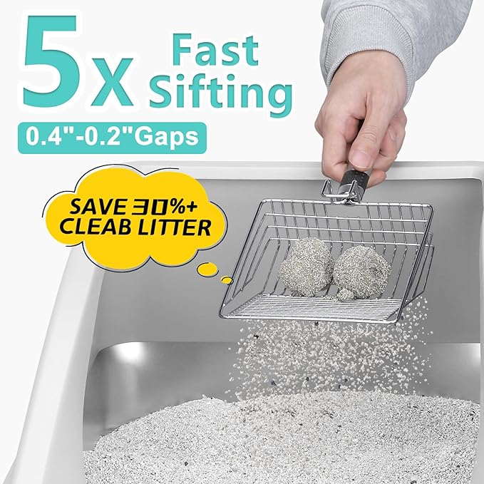 Stainless Steel Litter Box | XL Enclosed Cat Litter Boxes - Image 5