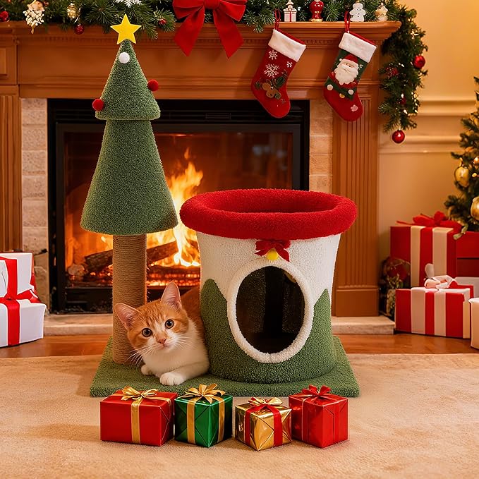 COSIEST 30in Christmas Cat Tree - Image 3