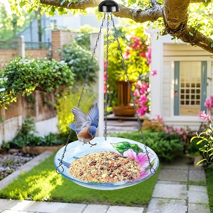 VCUTEKA Glass Hanging Bird Bath - Image 7