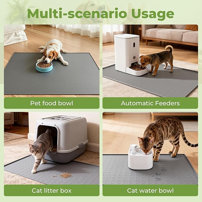 Extra Large 34x22 Inch Silicone Pet Food Mat - Image 7