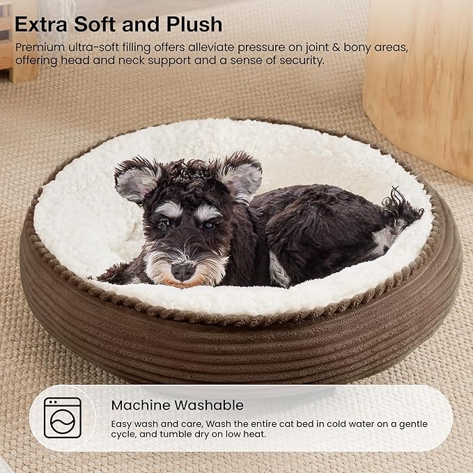 Love's cabin Round Donut Cat and Dog Cushion Bed, 25in Pet Bed - Image 7