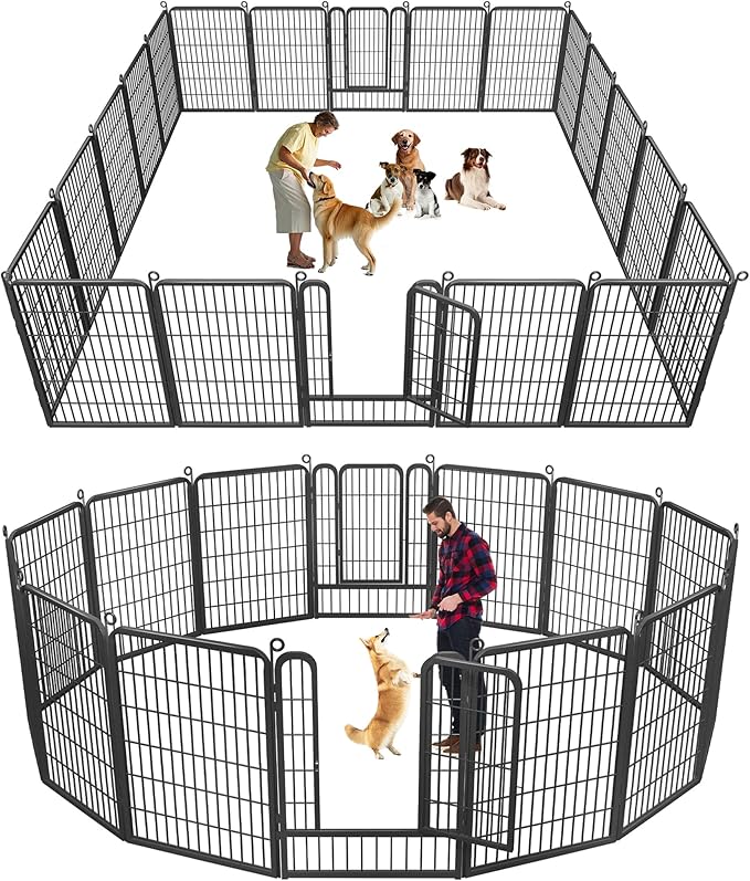 Dog Playpen, 40 inch 14 Panels Dog Pen Indoor Pet Dog Fence Outdoor by Jhsomdr