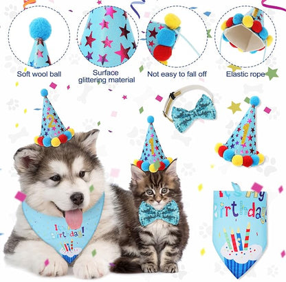 Weewooday Dog Birthday Party Supplies Birthday Boy Girl Cake Bandana Triangle - Image 4