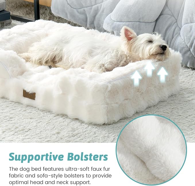 Orthopedic Dog Bed for Medium Small Size Dog, Soft and Warm Faux Fur Sofa for - Image 3