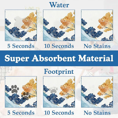 Japanese Wave Tree Dog Food Mat–Christmas Stocking Absorbent Quick Dry Feeding - Image 3
