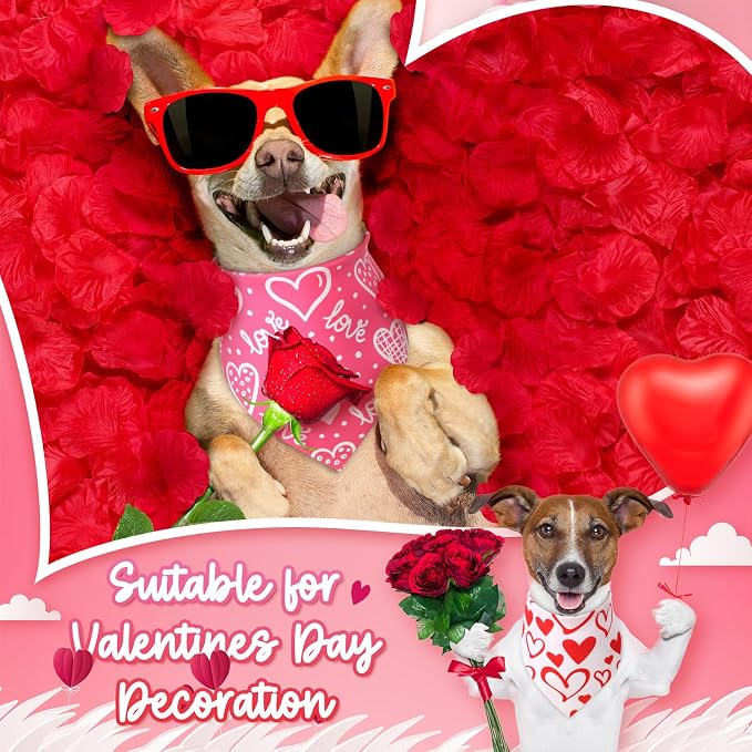 Weewooday 50 Pcs Valentines Dog Bandanas Bulk - Image 4