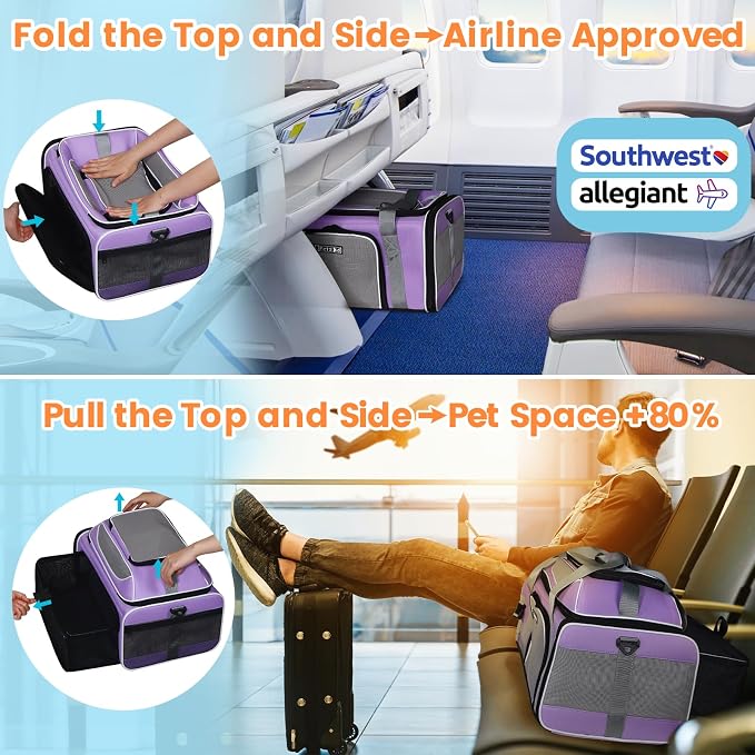 Petskd Top and Side Expandable Pet Carrier 19x13x9 Inches Southwest Allegiant - Image 2