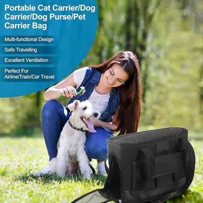Cat Carrier, Dog Carrier, Pet Carrier, Foldable Waterproof Premium PU Leather - Image 6
