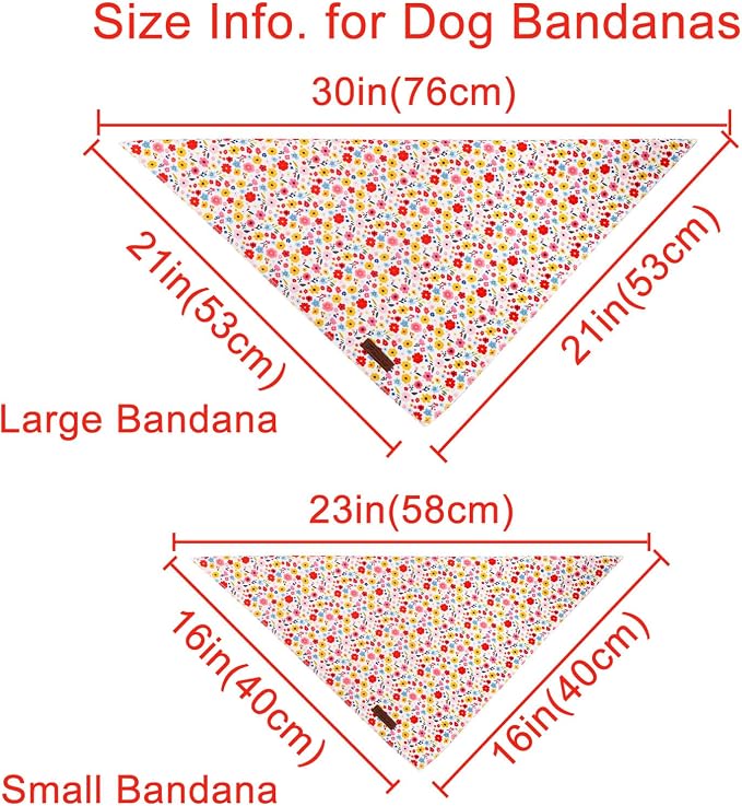 Floral Dog Bandana, UP URARA PUP Flowers Triangle Bid Scarf - Image 3