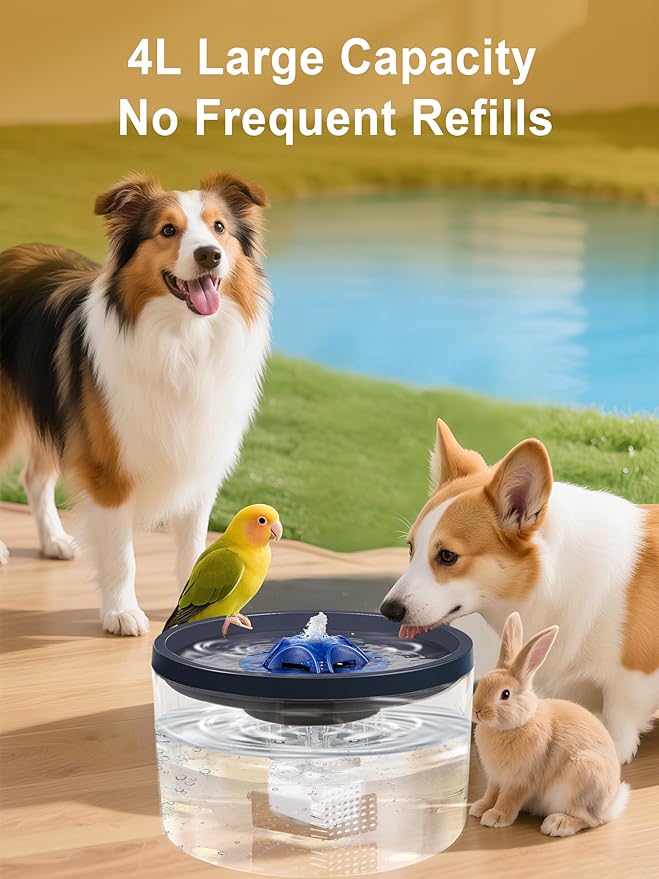 Dog Water Fountain 4L/135oz for Large Dogs & Multiple Pets – Ultra-Quiet Pump - Image 2