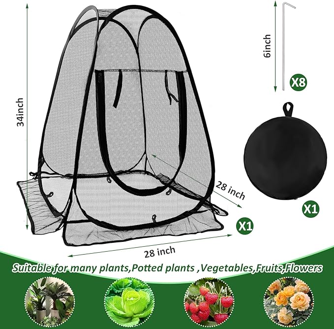 Pop Up Mesh Plant Protectors from Animals, Large Plant Netting Guard Cover - Image 3