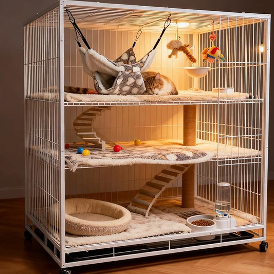 Cat Hammock for Cage, Soft Warm Hanging Bed for Kitten, Guinea Pig, Chinchilla - Image 2