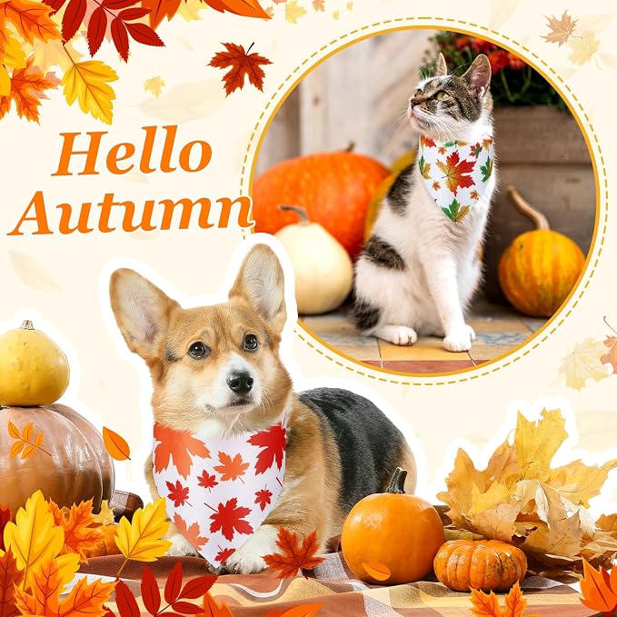 Chunful 100 Pieces Thanksgiving Dog Bandanas Bulk Fall Autumn Pet Bandanas - Image 4