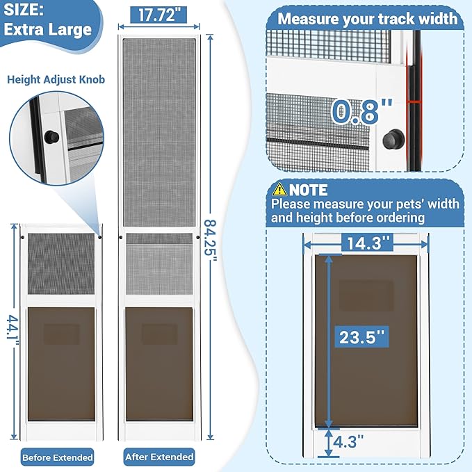 XL Dog Door for Sliding Glass Door, Extra Large Patio Doggy Door Insert for - Image 4