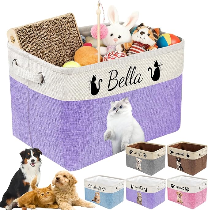 Personalized Dog Cat Toy Storage Basket by Unknown