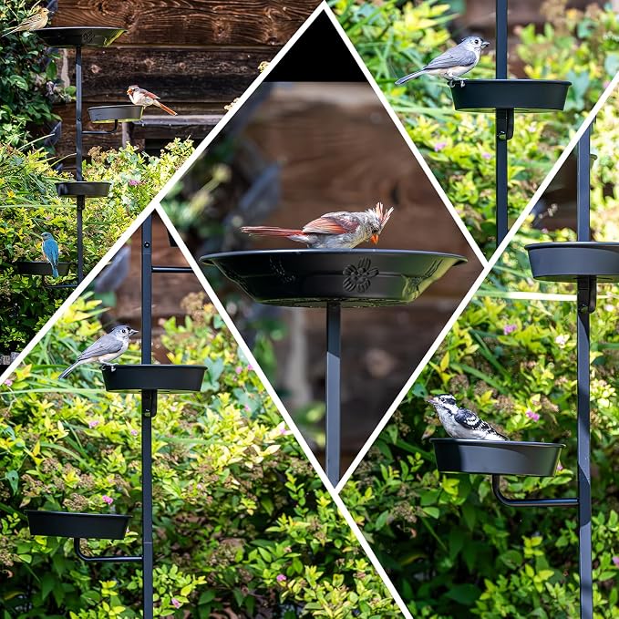 BOLITE Bird Bath for Outside, Metal Freestanding Birdbaths - Image 4