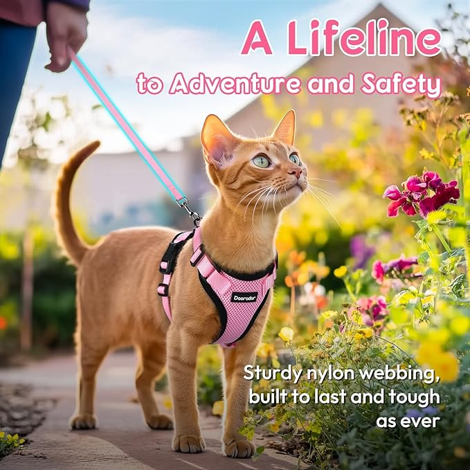 Dooradar Cat Harness and Leash Set, Escape Proof Safe Adjustable Kitten Vest - Image 8