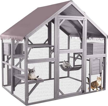 Aivituvin Large Catio Outdoor Cat Enclosure Window Design by Aivituvin