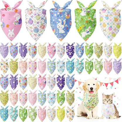 Kacctyen 50 Pcs Spring Easter Dog Bandanas Bulk Bandanas by Kacctyen