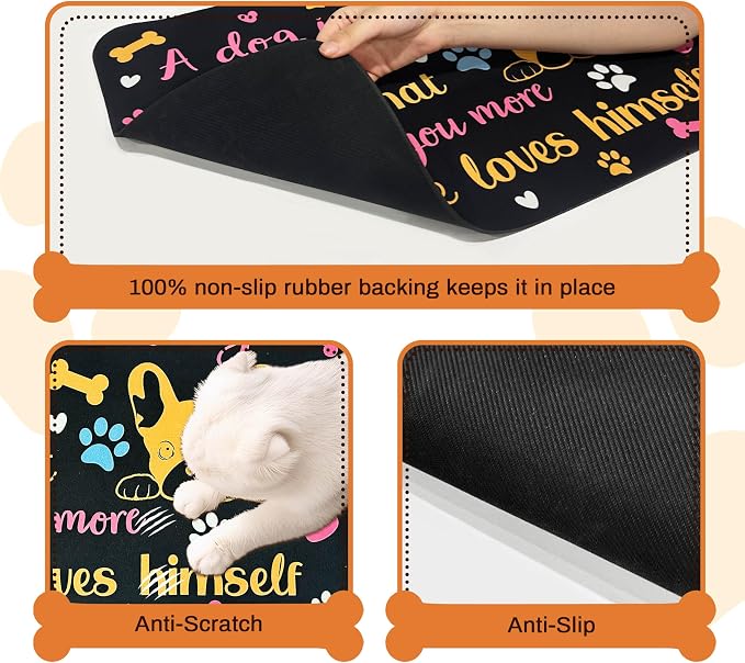 Pet Feeding Mat for Floors Waterproof Dog Mat for Food and Water Absorbent - Image 3