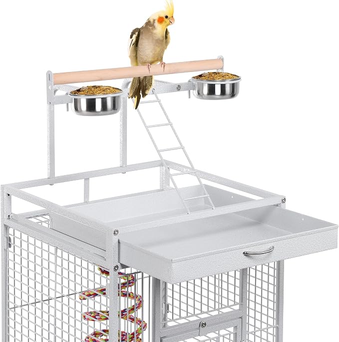 Yaheetech Wrought Iron Bird Cages, Play Top Large Aviary - Image 8