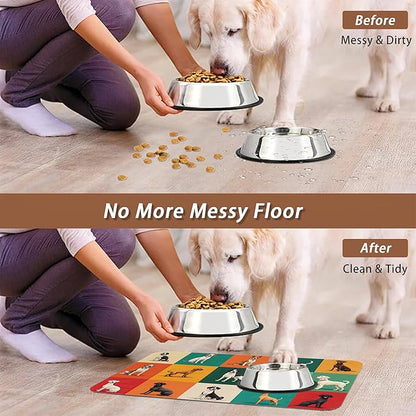 Cute Dog Cat Food Mat, Absorbent Pet Feeding Mat - Image 5