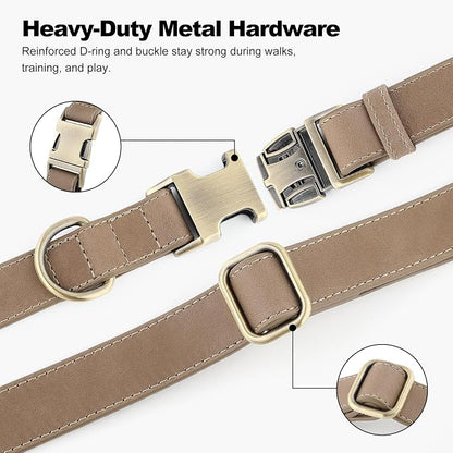 Plutus Pet Genuine Leather Dog Collar – Adjustable Pet Collar - Image 5