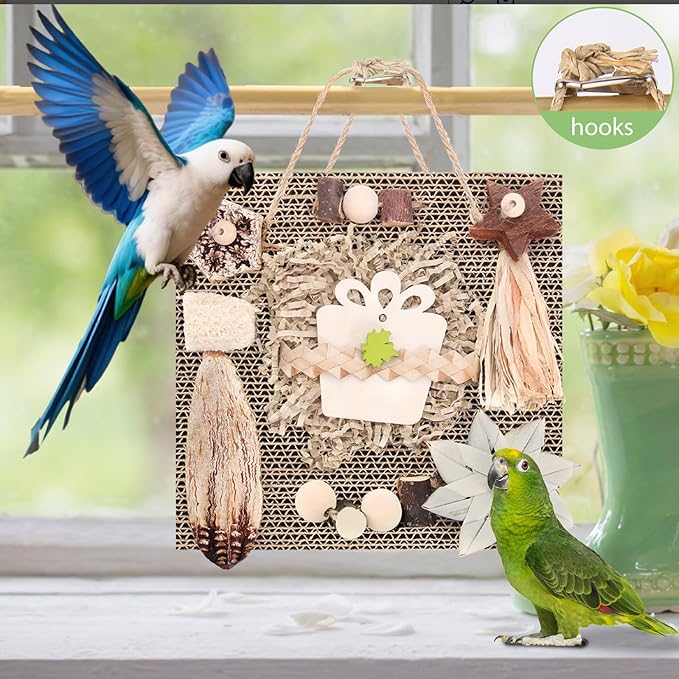 Kyouki Bird Toys, Parakeet Toys, Parrot Toy, Conure Hanging Chewable Cardboard - Image 4