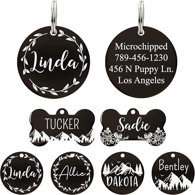 Ultra Joys Stainless Steel Pet ID Dog Name Tag Personalized Front and Back by UltraJoys