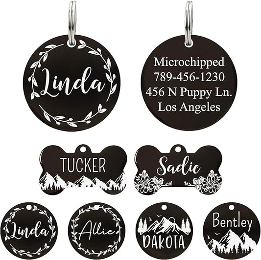 Ultra Joys Stainless Steel Pet ID Dog Name Tag Personalized Front and Back by UltraJoys