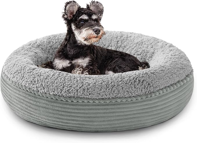 Love's cabin Round Donut Cat and Dog Cushion Bed, 25in Pet Bed by Lovescabin