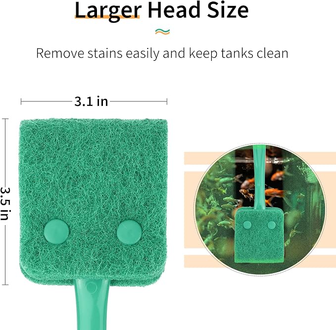 Pawfly Fish Tank Cleaning Tools Aquarium Algae Scraper Sponge Brush Cleaning - Image 3