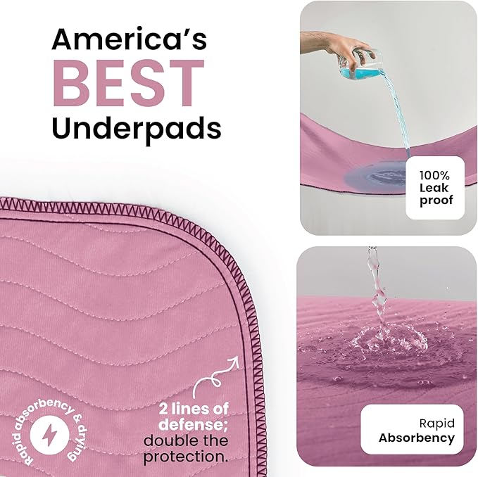 IMPROVIA® Washable Underpads, Heavy Absorbency Reusable Incontinence Pads - Image 2
