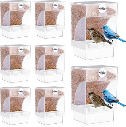 8 Pcs No Mess Bird Feeder Parrot Automatic Feeder Bird Seed Container Water by GlikCeil