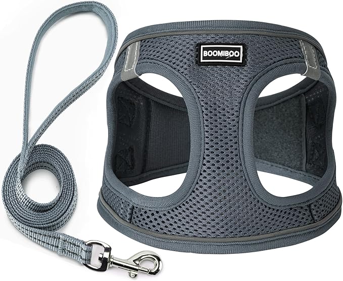 Dog Harness with Leash Set, No Pull Adjustable Reflective Step-in Puppy Pet by BOOMIBOO