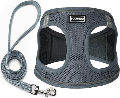 Dog Harness with Leash Set, No Pull Adjustable Reflective Step-in Puppy Pet by BOOMIBOO