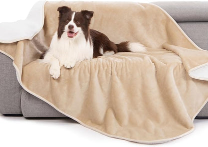 gogobunny Waterproof Bed Blanket, Reversible Sherpa Fleece Throw Blanket by gogobunny