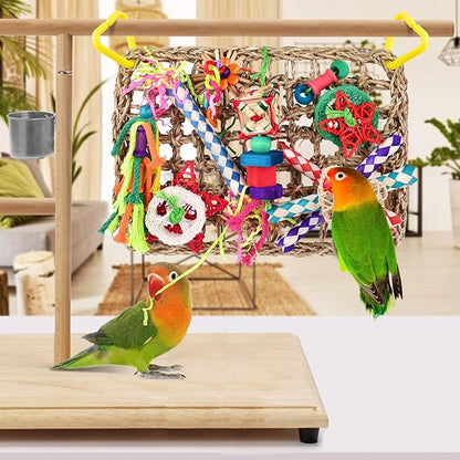 KATUMO Bird Toys, Bird Foraging Wall Toy, Edible Seagrass Woven Climbing - Image 4