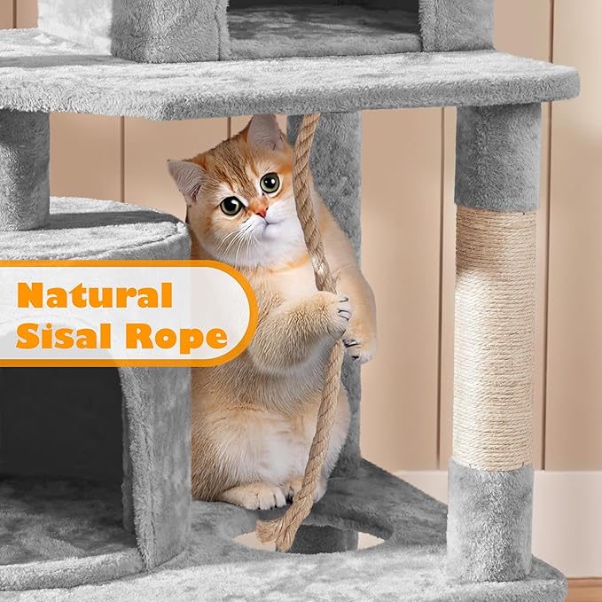 Yaheetech Cat Tree Tower, 70.5in Multi Level Cat Tree Kitten Condo - Image 5
