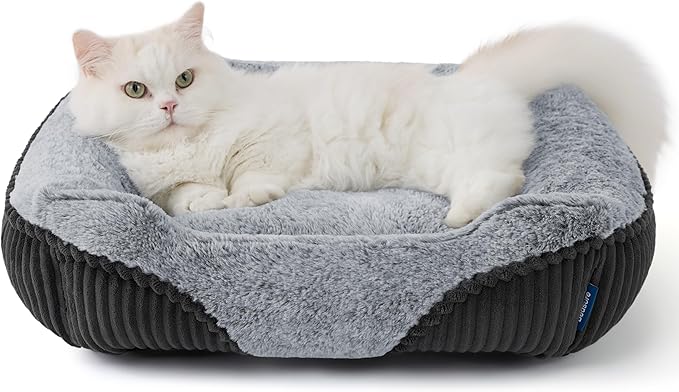 Bedsure Washable Dog Bed Small Dog＆Cat- Rectangle Fluffy Plush Kitten Puppy Bed - Image 9
