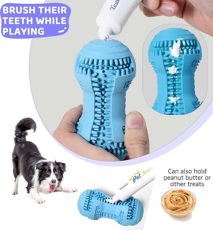 Durable Dog Chew Toy for Teeth Cleaning, Natural Rubber Dental Toy for Small - Image 4
