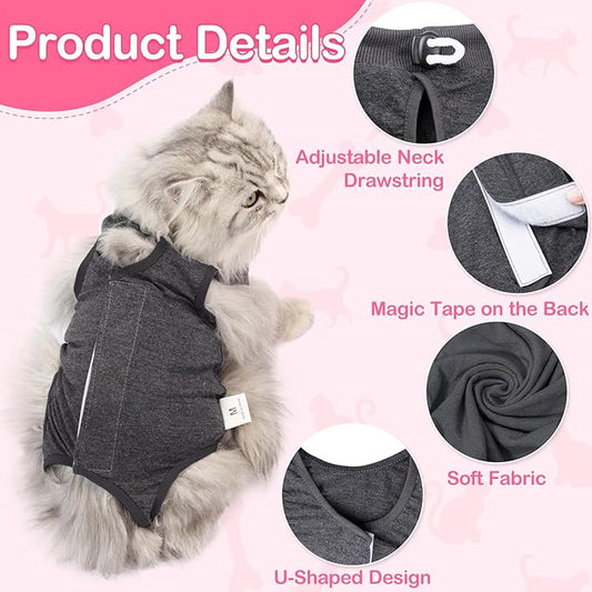 Cat Recovery Suit for Abdominal Wounds or Skin Diseases, Cat Onesie for Cats - Image 2